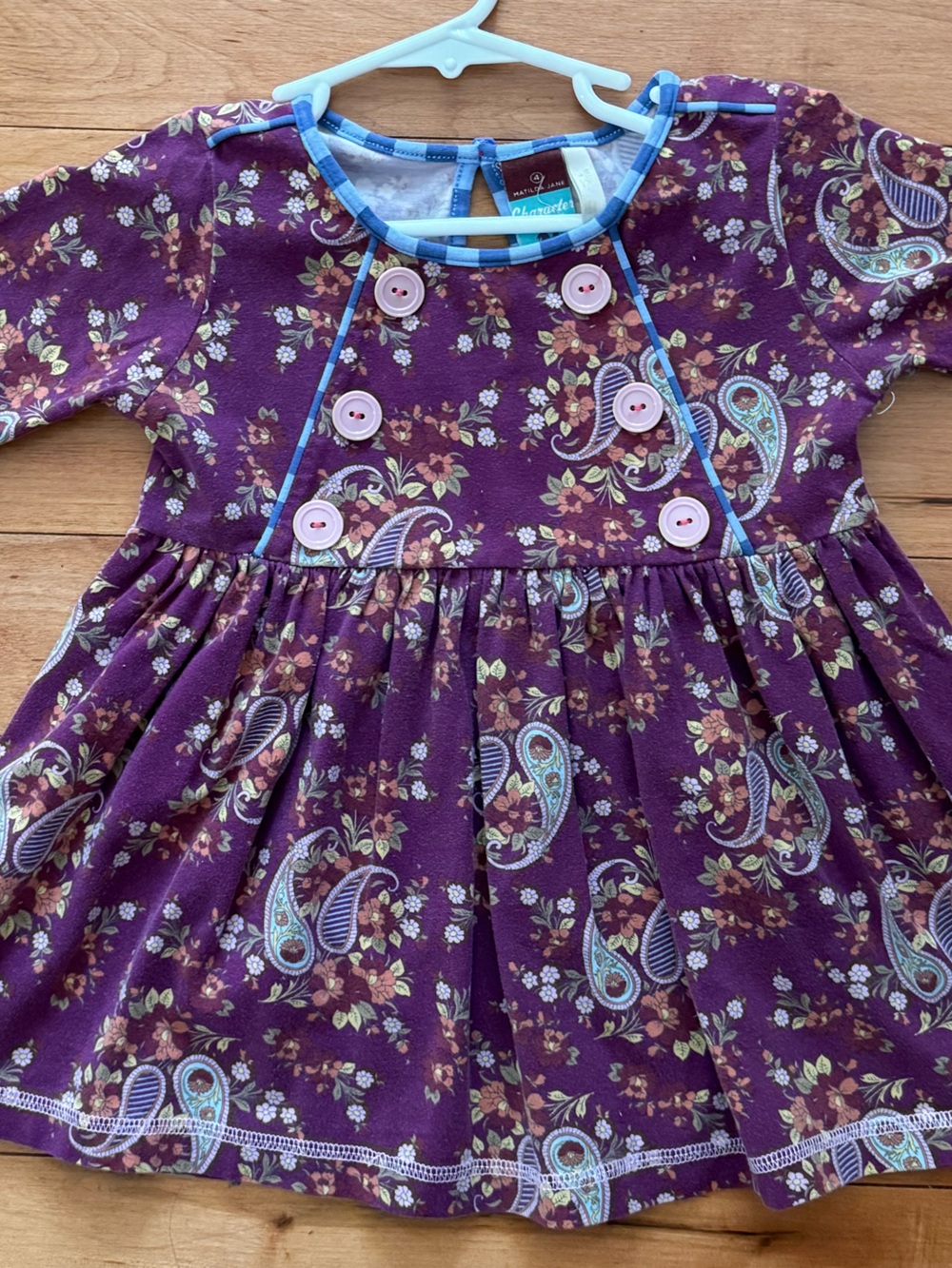 Matilda Jane Purple Paisley & Floral Button-Front Dress